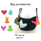 Bag Accessories PDF sewing pattern, How to Make Handmade Stuffed Easter Bunnies, Hearts, Frog for lucky