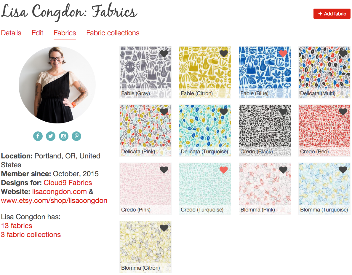 Lisa Congdon fabrics tab