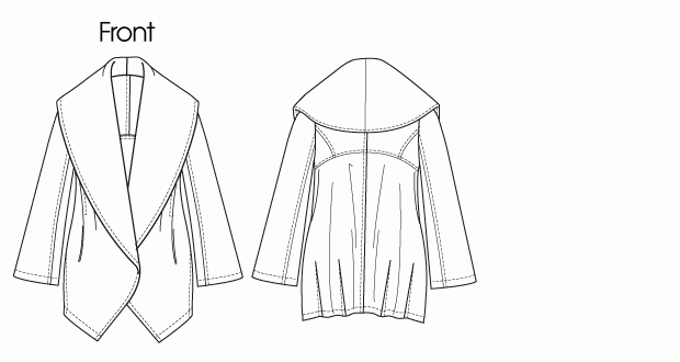 V1263 | Misses' Oversized Shawl-Collar Jacket | Textillia