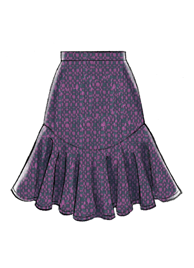 M7287 | Misses' Tiered-Flounce Skirts | Textillia