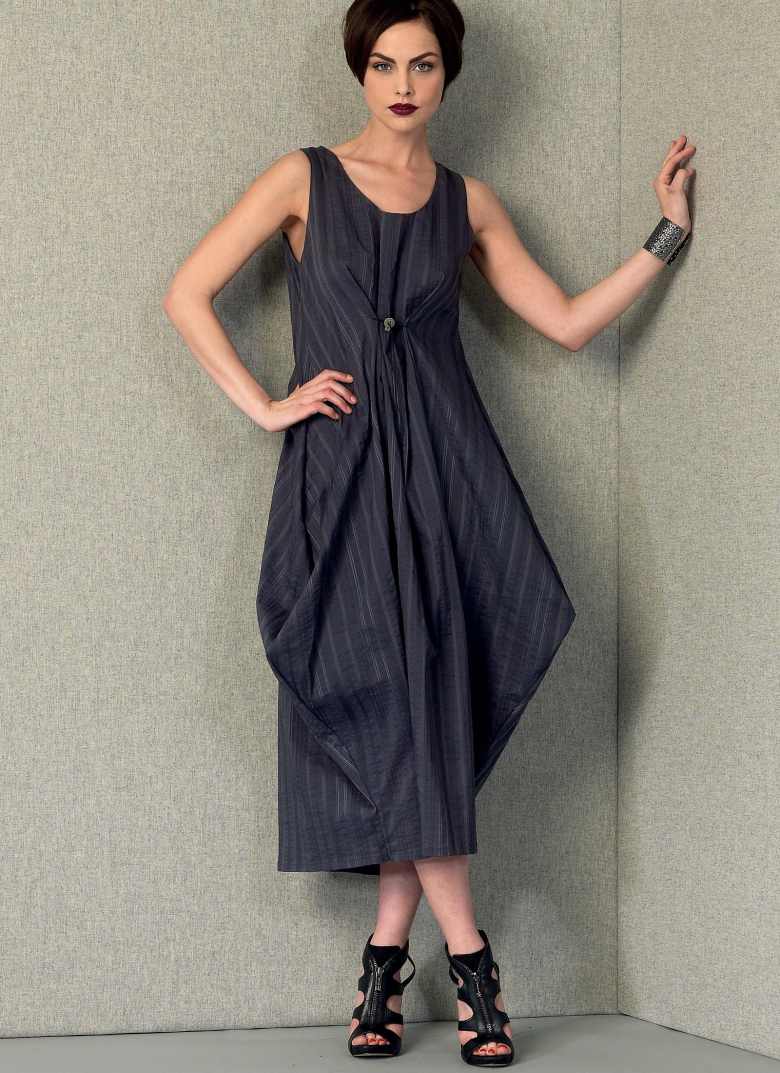 V1410 | Misses' Drawstring Cinch Dress | Textillia