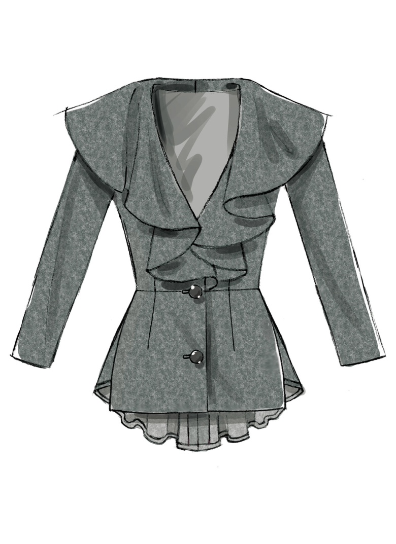 M7256 | Misses' Ruffled Coats | Textillia