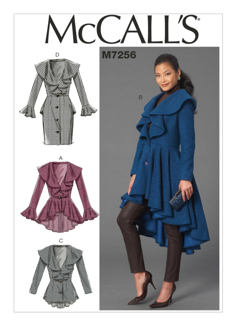 M7256 | Misses' Ruffled Coats | Textillia