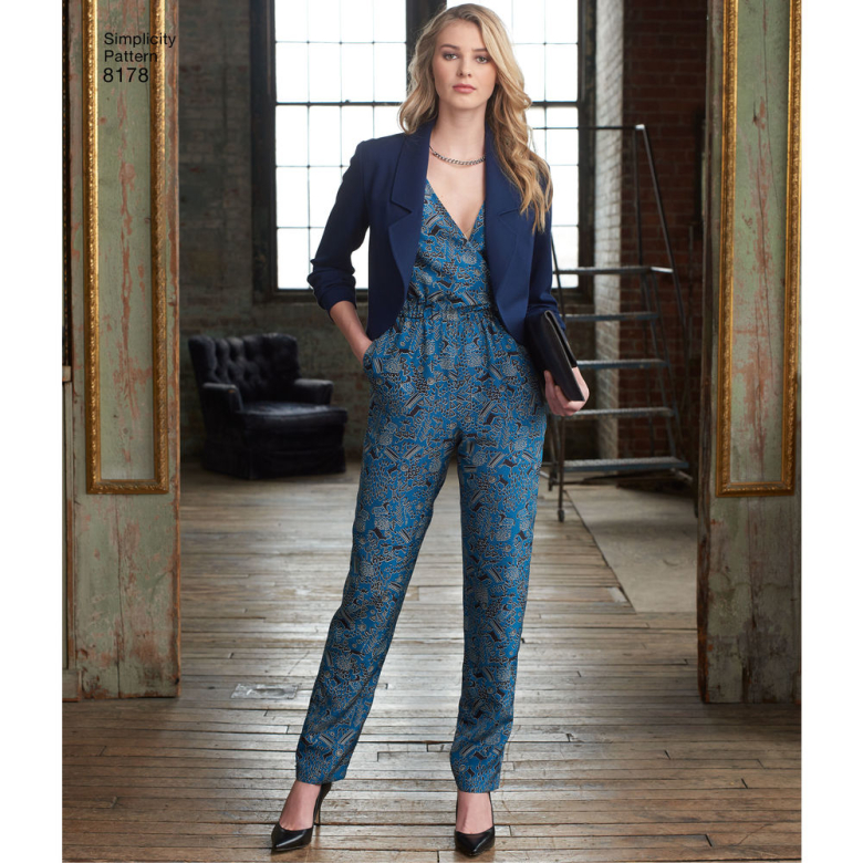 Dress and Jacket Sewing Pattern 8178 Simplicity Misses/' Jumpsuit