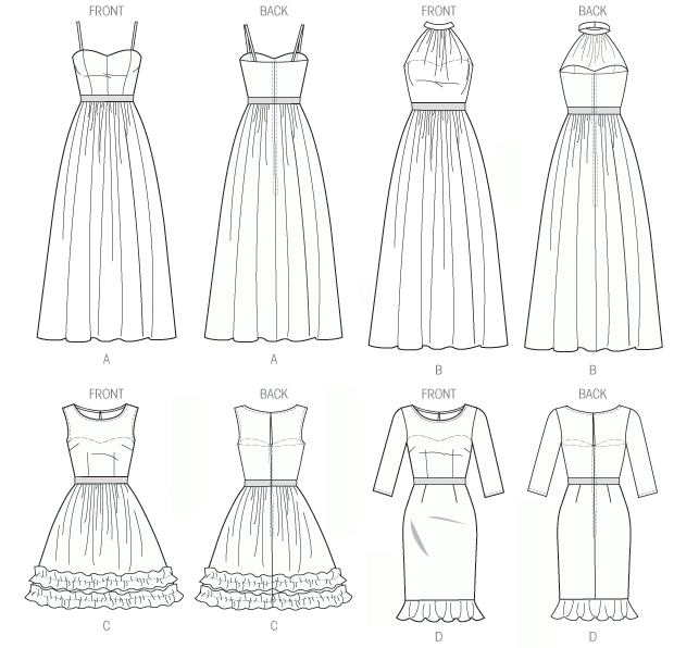 M6893 Misses' SweetheartNeckline Dresses Textillia