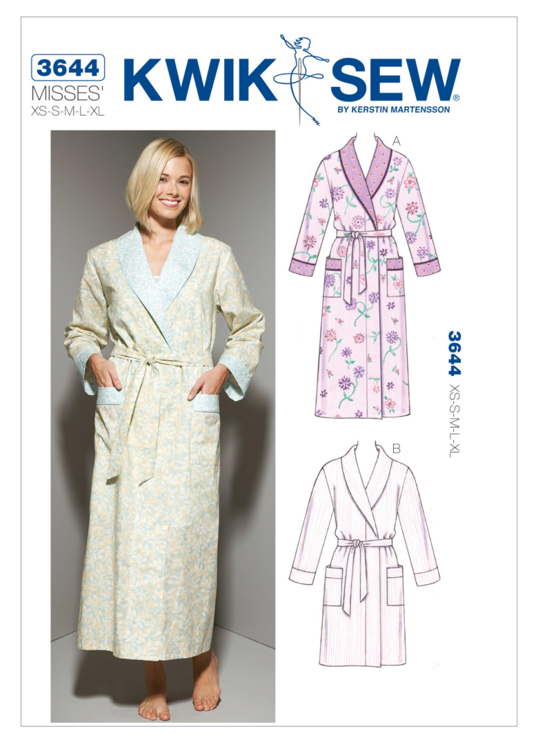 K3644 | Misses' Shawl Collar Robes | Textillia