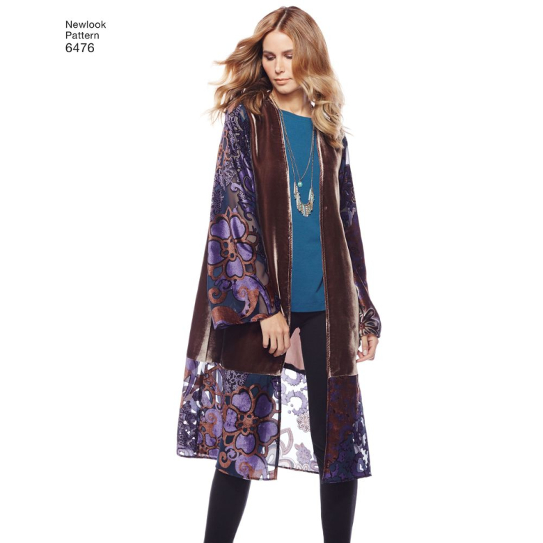 6476 Misses Easy Kimono with Length and Sleeve Variations