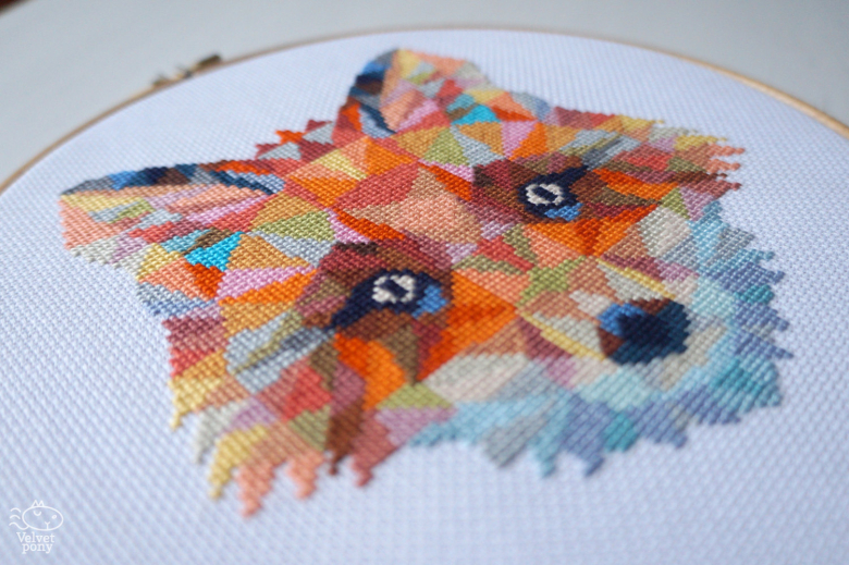 Geometric Fox Cross Stitch Pattern Textillia