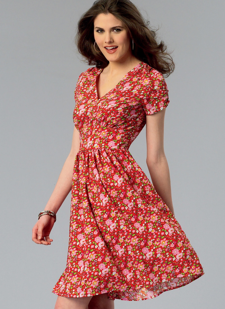 gathered v neck dress