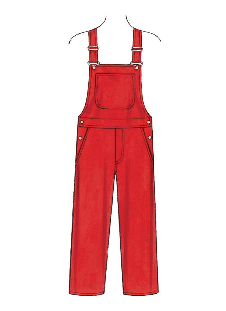 K3897 | Misses' Patch-Pocket Overalls | Textillia