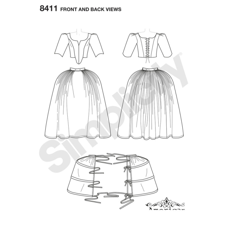 8411 | Misses' 18th Century Costume | Textillia