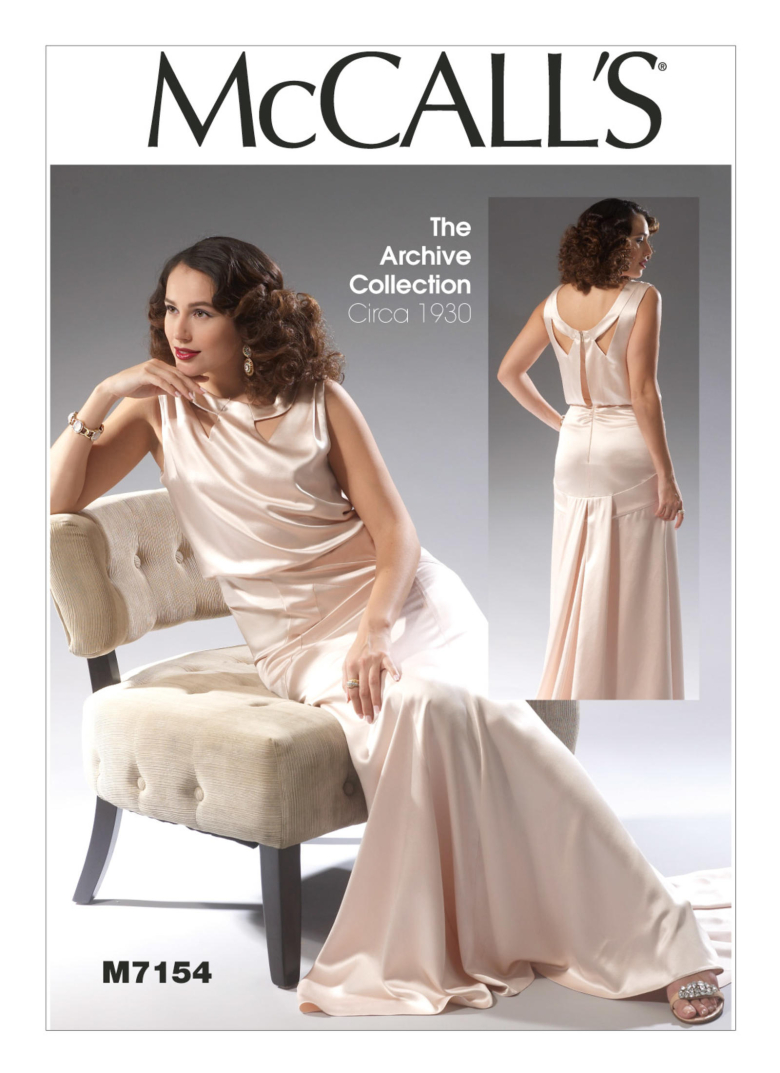 M7154 | Misses' Floor-Length Cut-Out Dress | Textillia