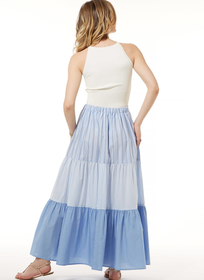 M7604 | Misses' Pull-On Gathered Skirts with Tier and Length