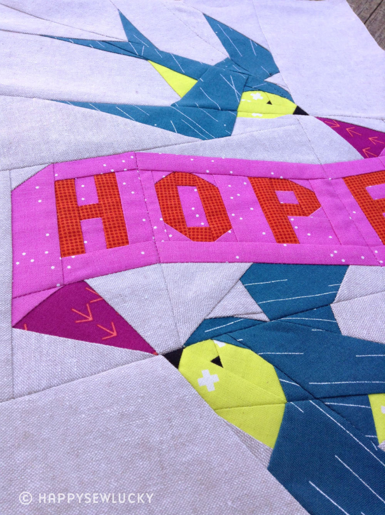 HOPE tattoo quilt Textillia