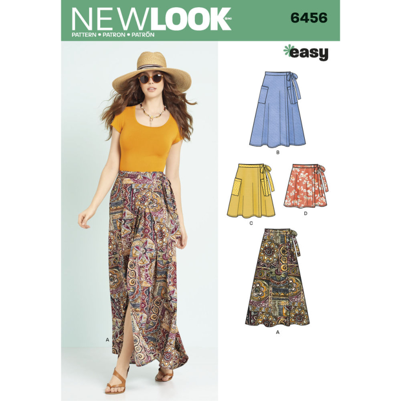 6456 | Misses' Easy Wrap Skirts in Four Lengths | Textillia