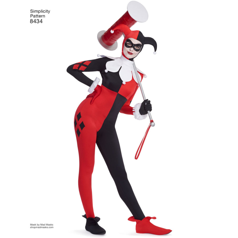 8434 | Misses' Knit DC Comics Bombshell Harley Quinn Costume | Textillia