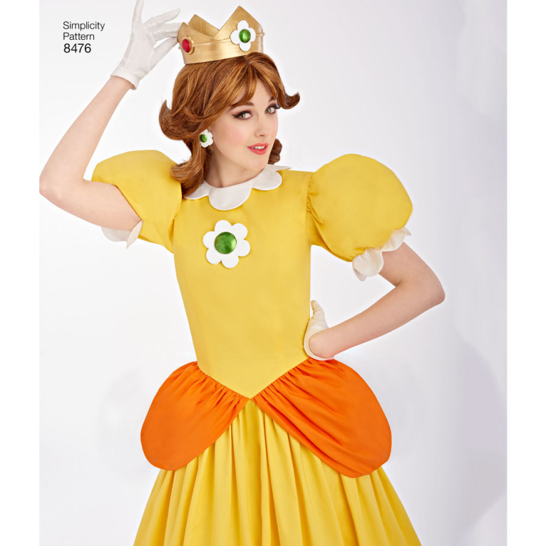 Child Super Mario Princesses Costumes Simplicity Sewing Pattern D0800 / 8477 3-4-5-6-7-8 A 