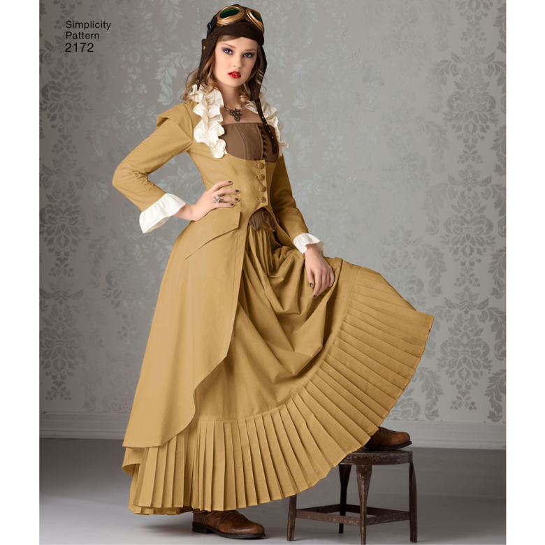 14-22 Simplicity Pattern 2172 Misses Steampunk Costume by Theresa Laquey Size R5
