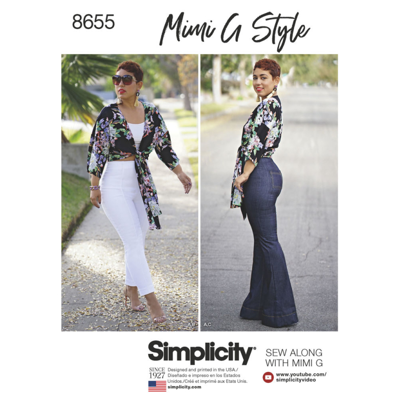 S8655, Misses' High-Waisted Pants and Tie Top by Mimi G Style