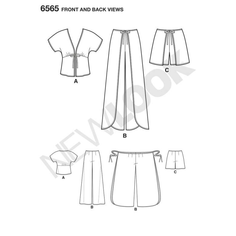 6565 | Misses' Top and Wrap Pants or Shorts | Textillia