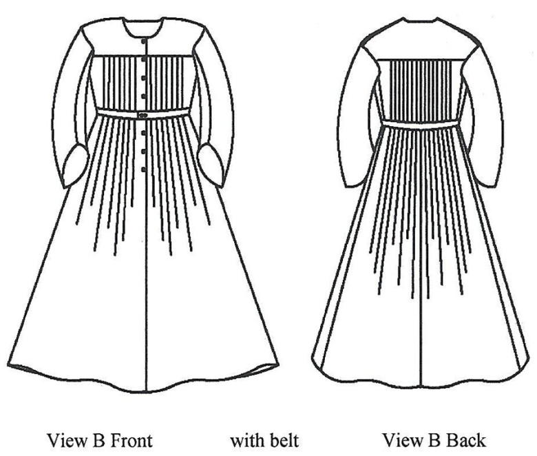 120, 1840s-1860 Ladies' Pleated Wrapper, Morning Dress, Work Dress and Maternity  Dress