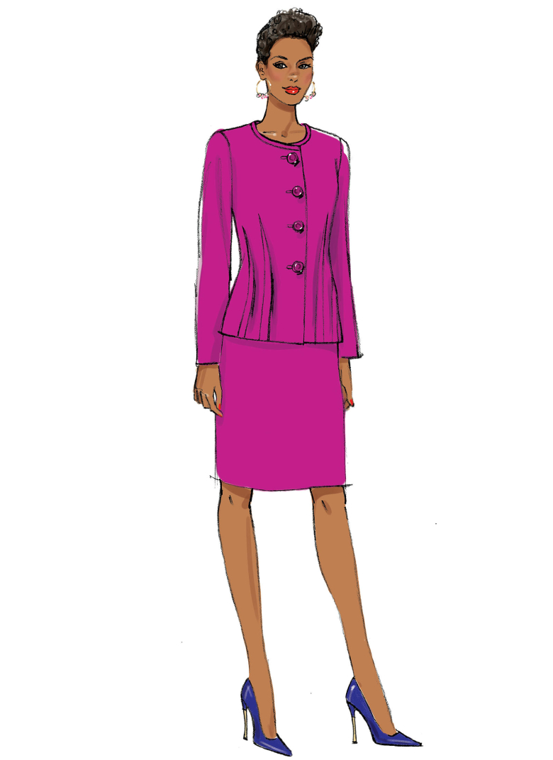 B6184 | Misses' Inverted-Dart Jacket, Top, Dress and Skirt