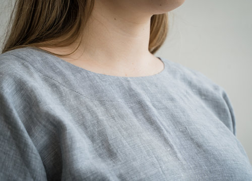 Close-up view of upper bodice and neckline