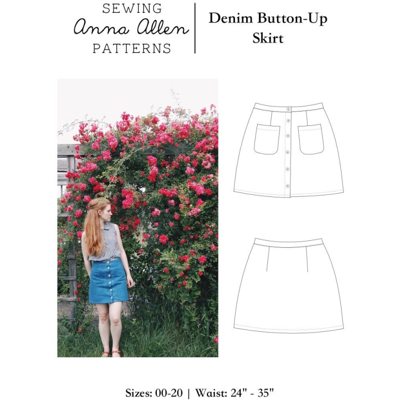 Denim Button Up Skirt | Textillia