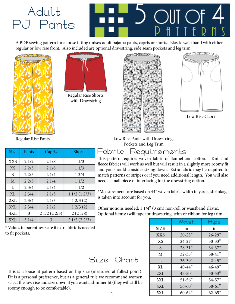 Hit the Hay Pajama Pants Pattern | PDF Sewing Patterns