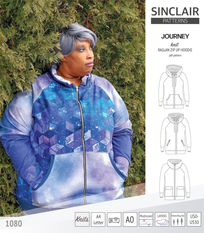 Journey Zip Up Knit Raglan Hoodie Textillia