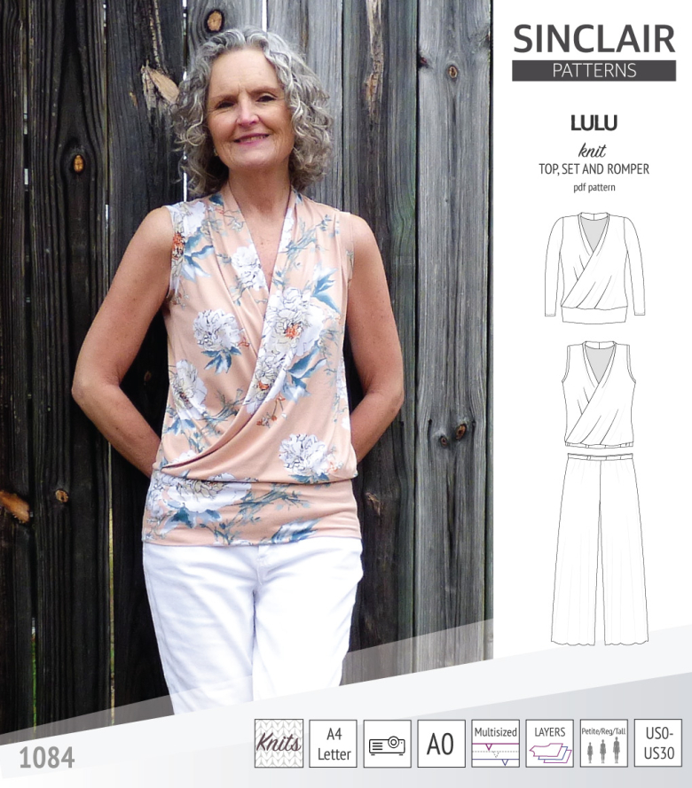 Lulu Faux Wrap Knit Top, Set and Romper | Textillia