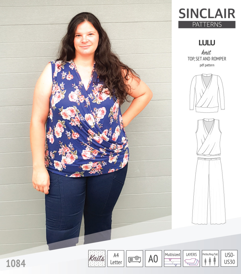 Lulu Faux Wrap Knit Top, Set and Romper | Textillia