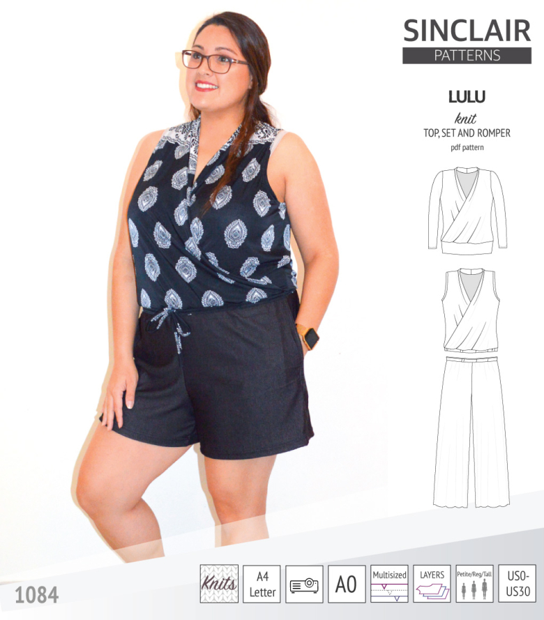 Lulu Faux Wrap Knit Top, Set and Romper | Textillia