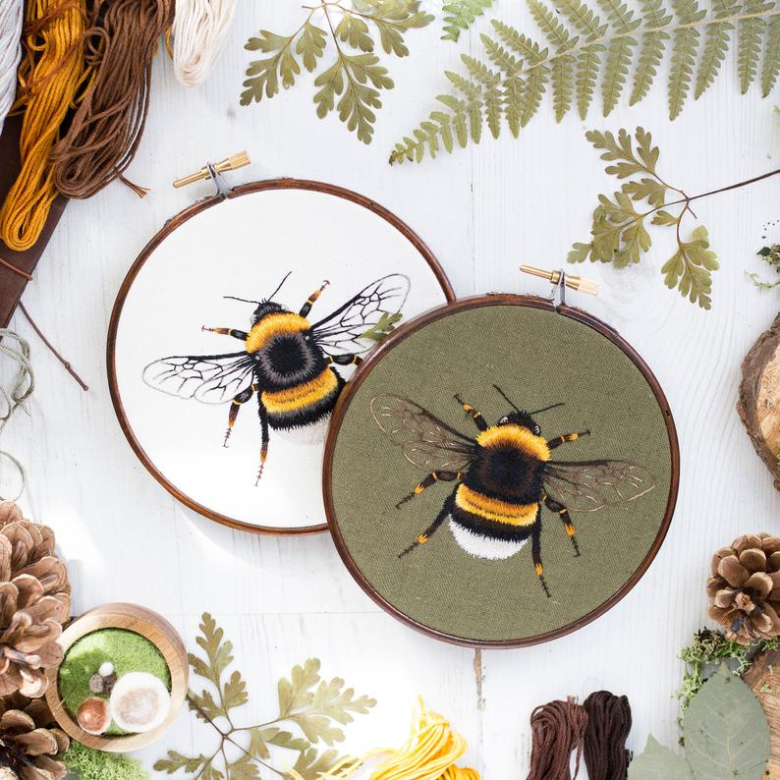 Folk Bee Embroidery Pattern - PDF tutorial — Leafling Bags