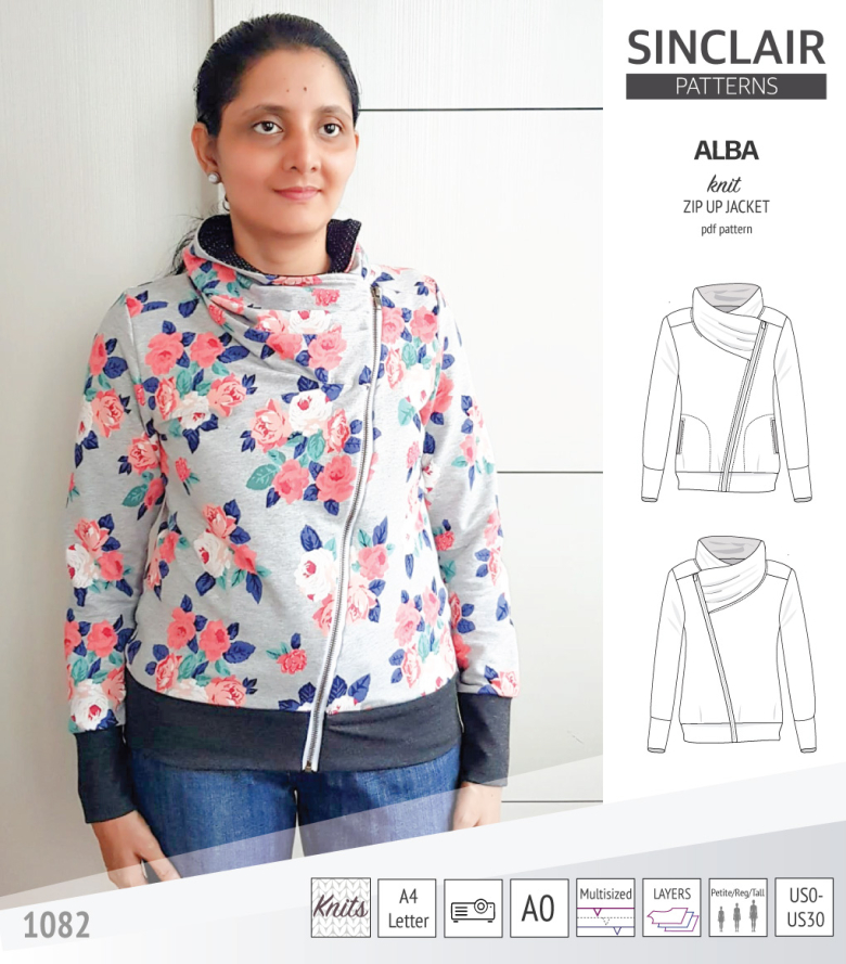 Alba Zip Up Knit Asymmetrical Jacket | Textillia Alba Zip Up Knit Asymmetrical Jacket | Textillia