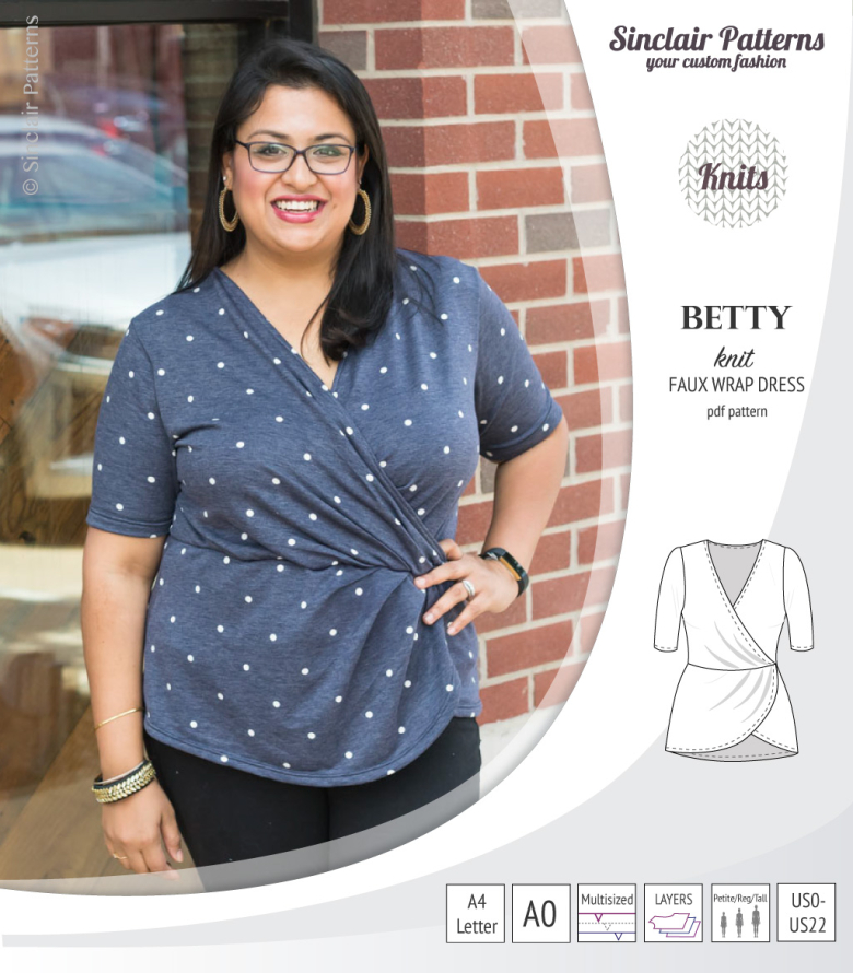Betty Faux Wrap Knit Dress | Textillia