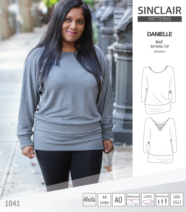 Batwing knit top hot sale