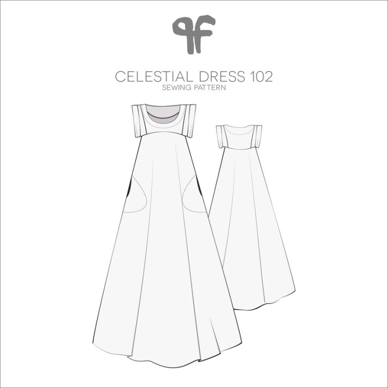 Celestial Maxi Dress #102 - Sewing Pattern - Pattern Fantastique Celestial Maxi Dress #102 - Sewing Pattern - Pattern Fantastique