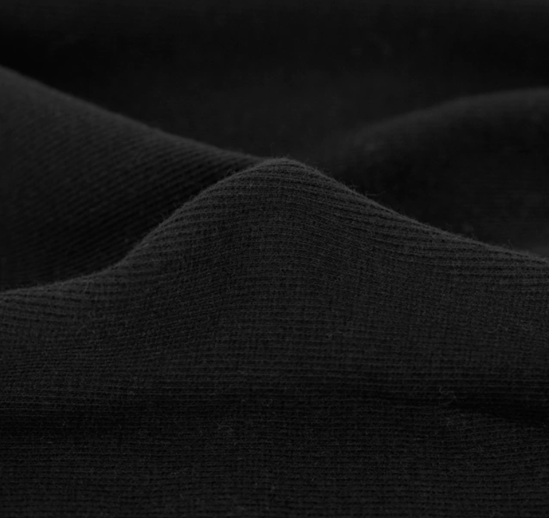 Organic Cotton 2x2 Ribbing - Black | Textillia