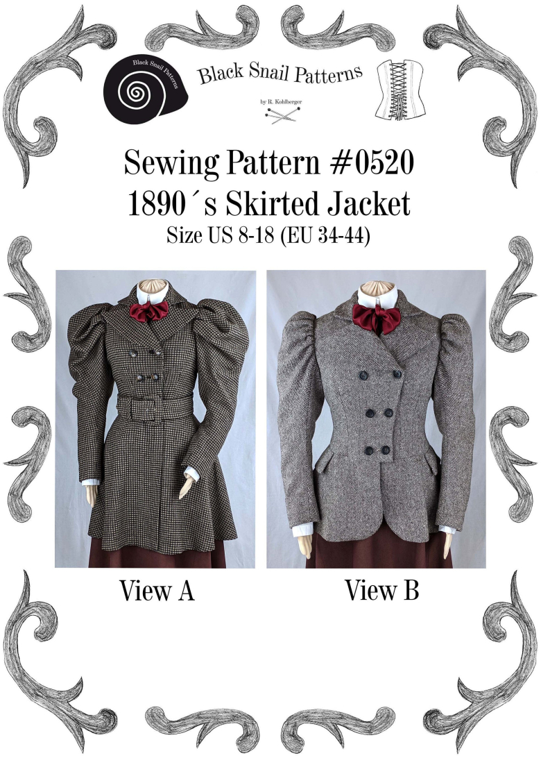 #0520 | Victorian Skirted Jacket around 1890 with leg-o-mutton sleeves ...