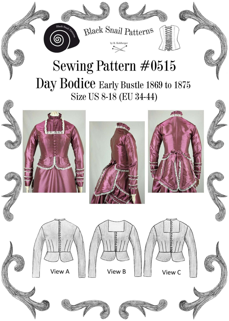 Victorian Day Bodice Early Bustle 1869 to 1875 Sewing Pattern 0515