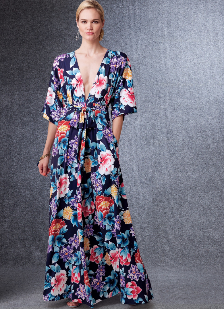 Self tie floral kimono maxi dress hot sale