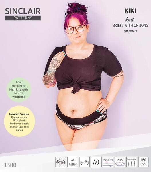 Kiki briefs / knickers / hipsters with low, medium and high rise options  pdf sewing pattern for women (PDF) - Sinclair Patterns
