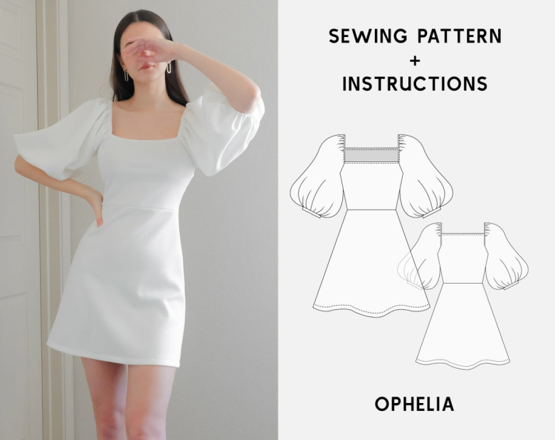 Ophelia Puff-Sleeved Dress | Textillia