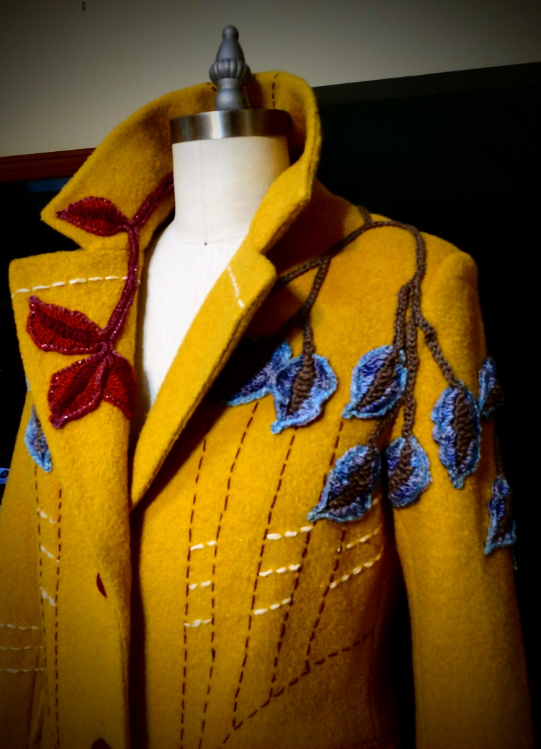 Close-up of Corsage Coat by Ellen Dayan