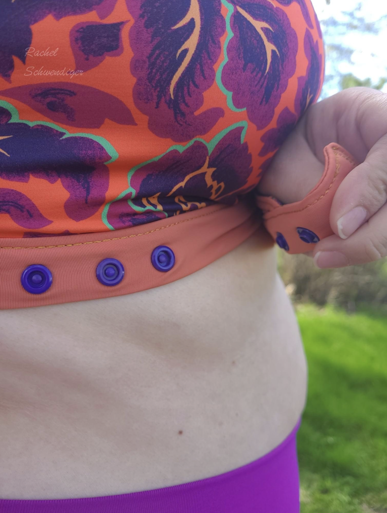 Close-up of snap closure option