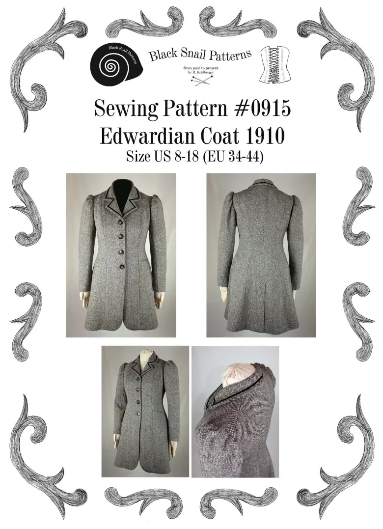 Pattern envelope with images of every side of the coat