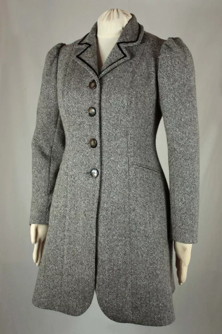 Slightly rotated view of front of coat