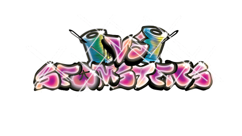 Large Graffitti style writing spelling VJ Seamsters