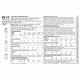 Back side of pattern, showing pattern sizes, notions, and fabrics.